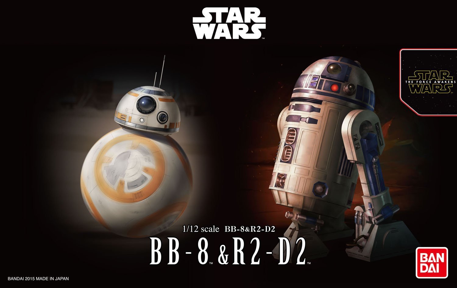 Bandai Star Wars BB-8 /& R2-D2 1//12 scale Plastic Model Kit 1:12 4549660032205